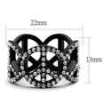 thumbnail image 2 of Womens Black Ring Anillo Para Mujer Stainless Steel Ring with Top Grade Crystal in Clear Angela, 2 of 4