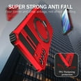 thumbnail image 4 of for Samsung Galaxy S21 FE Case [Compatible with MagSafe] [Military-Grade Protection], Shockproof Protective Slim Invisible Kickstand Car Mount Magnetic Armor Cover, Red, 4 of 10