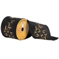 thumbnail image 1 of Vickerman Q172162 4 in. x 10 Yard Black & Gold Embroidery Vine Wired Ribbon, 1 of 1