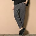 thumbnail image 3 of MSJUHEG Women'S Pants Pants For Women Women Plus Size Elastic Waist Corduroy Pocket Harem Pants Long Pants Corduroy Pants For Women Gray 2Xl, 3 of 9