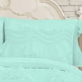thumbnail image 3 of D.N.G. BEDDINGS 800 Thread Counts, 100% Egyptian Cotton, 550 GSM Microfiber filled Quilt Ruffled With Small Pom Pom Textured 1 Piece Full/Queen Size Comforter, Aqua Blue, 3 of 6