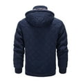 thumbnail image 4 of Lovskoo Men's Fleece Lined Winter Coat Quilted Puffer Jackets Solid Color Thick Windproof Pocket Zipper Hooded Outdoor Jacket Dark Blue, 4 of 5