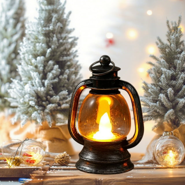 Vintage LED Candle Lantern - Mini Hanging Table Centerpiece for Wedding Christmas Halloween Party Decor