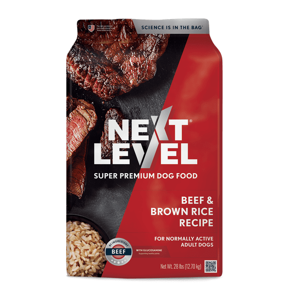 Next Level Beef & Brown Rice Recipe, 28lb Bag