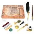 thumbnail image 2 of Feather Pen Set with Detachable   Carved Nib European Retro Design Replacement Nibs Ink Letter Opener Ideal Gift, 2 of 8