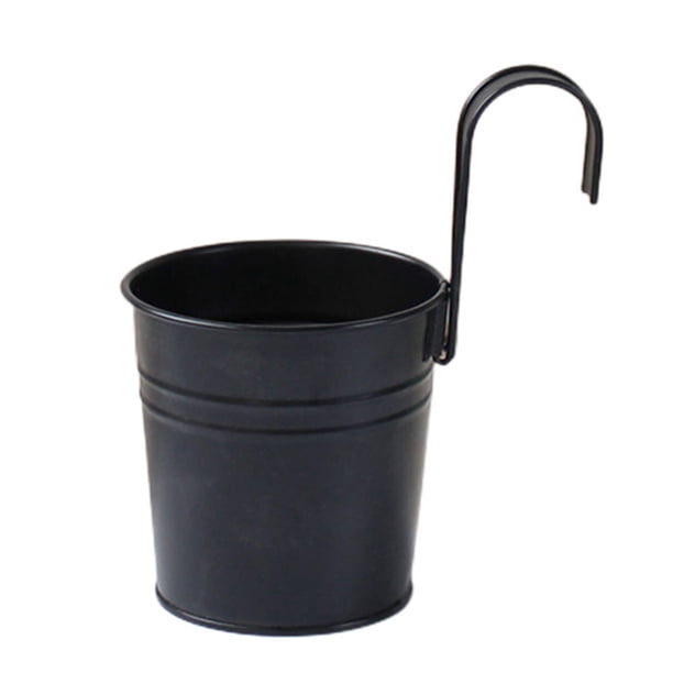 Maceta colgante de hierro para balcón con gancho desmontable, maceta de hierbas de color sólido para ventanas interiores, barandillas de vallas de jardín.