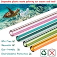 thumbnail image 5 of 8 Pcs Reusable Glass Straws, 8"x8mm Eco-friendly Drinking Straws for Smoothie, Milkshakes, Tea, Juice, Cocktail Straws, Multi-Color Mixed (8Pcs Bent), 5 of 7