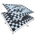 thumbnail image 3 of Stylish Camping Black Checkered Flag Reversible Patio Mat, 3 of 8