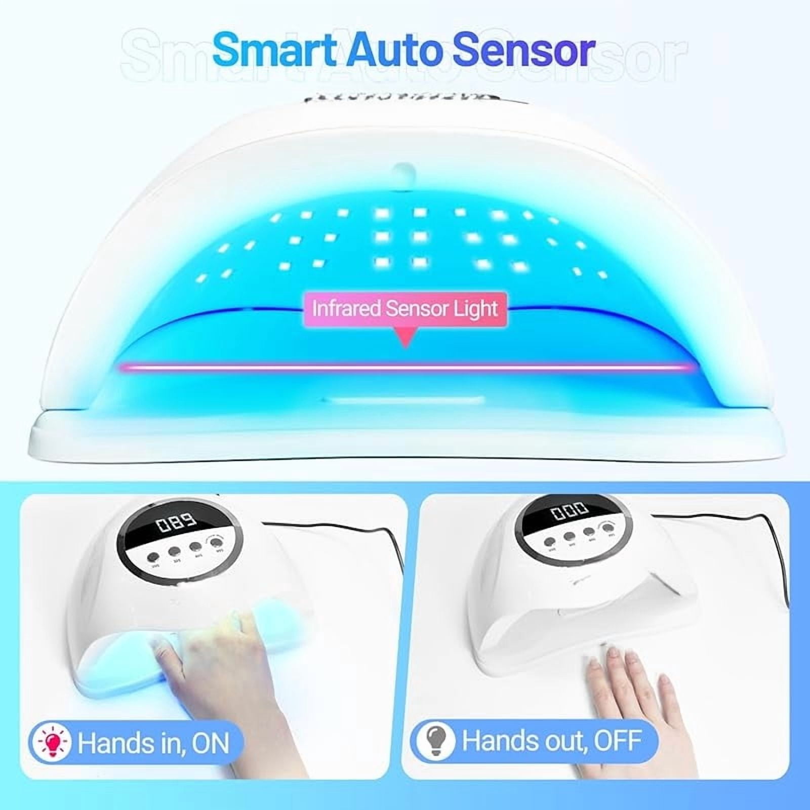 U V LED Nail Lamp 320W, Nail Dryer for Gel Polish, Gel Nail Lamp with 72 Light Beads, Led Nail Light for Nails with Automatic Sensor & 4 Timers