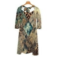 thumbnail image 6 of Animal Print Patchwork Art Flare Dress Square Neck Dress Elegant Female Fashion Printed Dress, 6 of 9