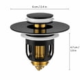 thumbnail image 2 of Black 2.5 X 2 Inch Us Narrow Caliber Bounce Core Sink Filter, Universal Bathroom Sink Drain Strainer, Bathroom Sink Stopper Catcher, Drain Plug Bathroom Sink, Push-Operated Pop-Up, 2 of 2
