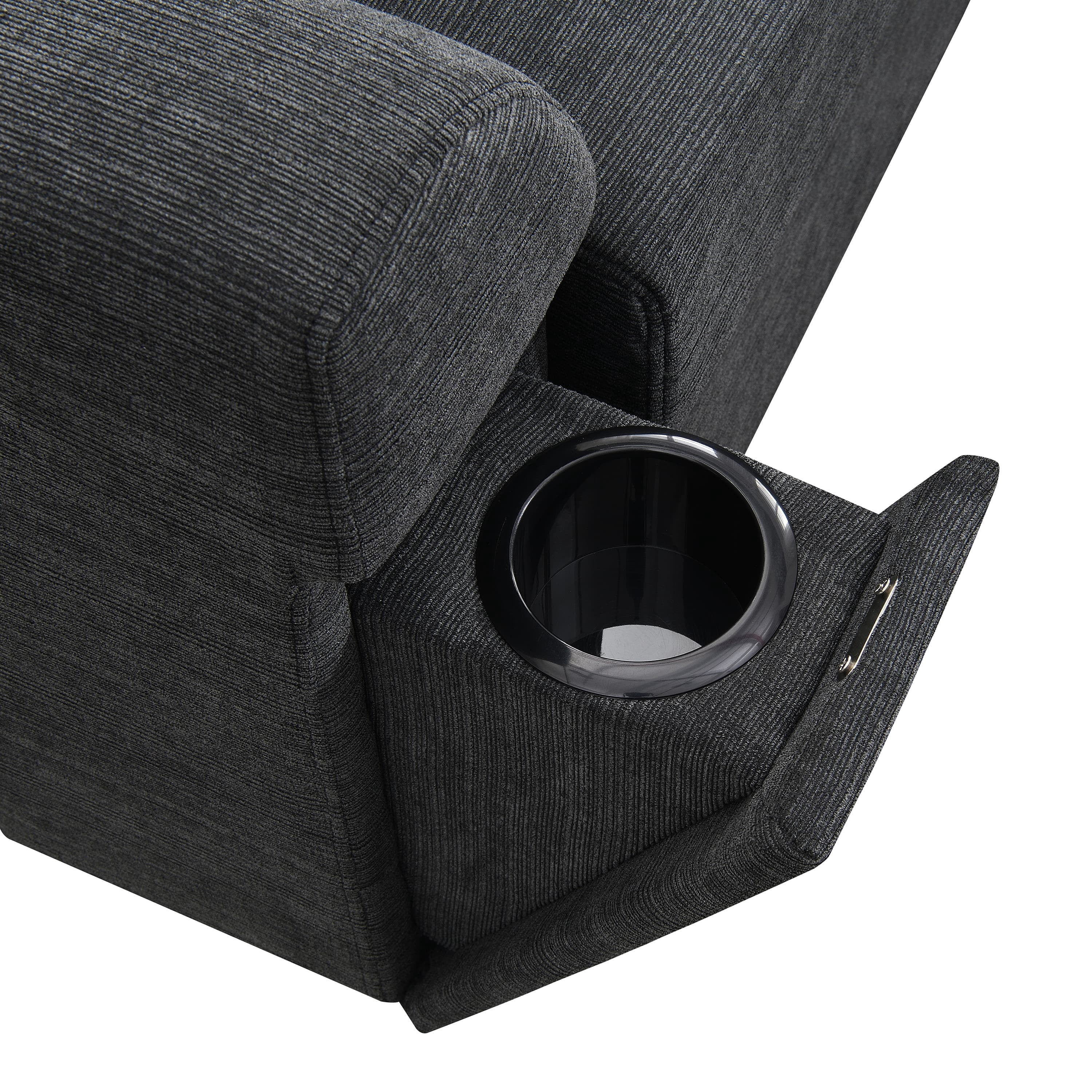 MAYEERTY 128x67" U-Shaped Sectional Sofa - 6-Seat Chenille Couch with Ottoman/Armrest Storage/Cup Holders/USB, Wide Seat for Living Room/Apartment, 2 Colors