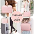 thumbnail image 3 of Estuche de viaje para maquillaje gzcz de gran capacidad, impermeable, rosa, 3 of 8