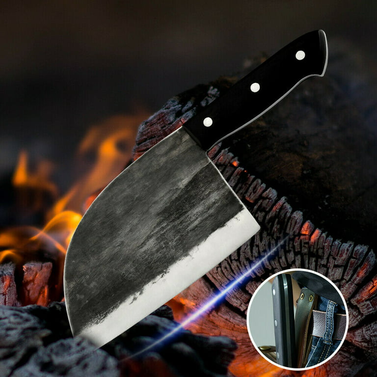 Japan Knives, Serbian Chef Knife Japanese Meat Cleaver Knife for Meat  Cutting with Sheath Kitchen Knives for Home, Outdoor Cooking, Camping 