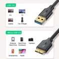 thumbnail image 7 of Micro USB 3.0 Cable 6FT,QGeeM USB 3.0 A to Micro B Cable Charger Compatible with Samsung Galaxy S5, Note 3, Note Pro 12.2, WD Western Digital My Passport and Elements Hard Drives, 3.0 USB Cable, 7 of 7