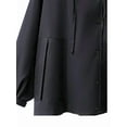 thumbnail image 2 of Osfvolr Female'S Hooded Trench Coat Lapel Button Down Jacket Color Block Mid-Length Windbreaker Black S, 2 of 4