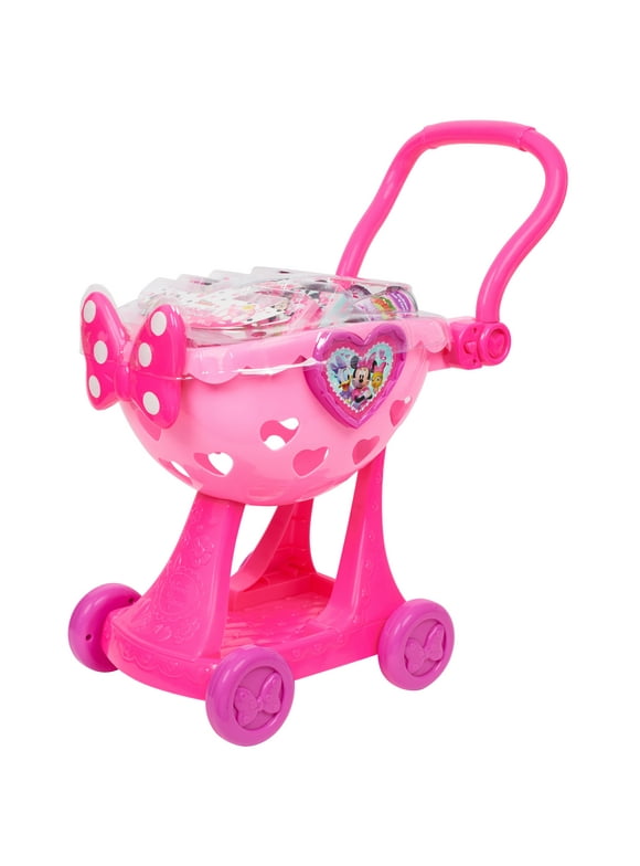 Minnie's Happy Helpers Bowtique Shopping Cart, Dress Up and Pretend Play, Officially Licensed Kids Toys for Ages 3 Up, Gifts and Presents