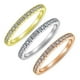 thumbnail image 5 of Bandas de eternidad apilables con diamantes de circonita cúbica chapadas en oro de 14 quilates para mujer, 5 of 5