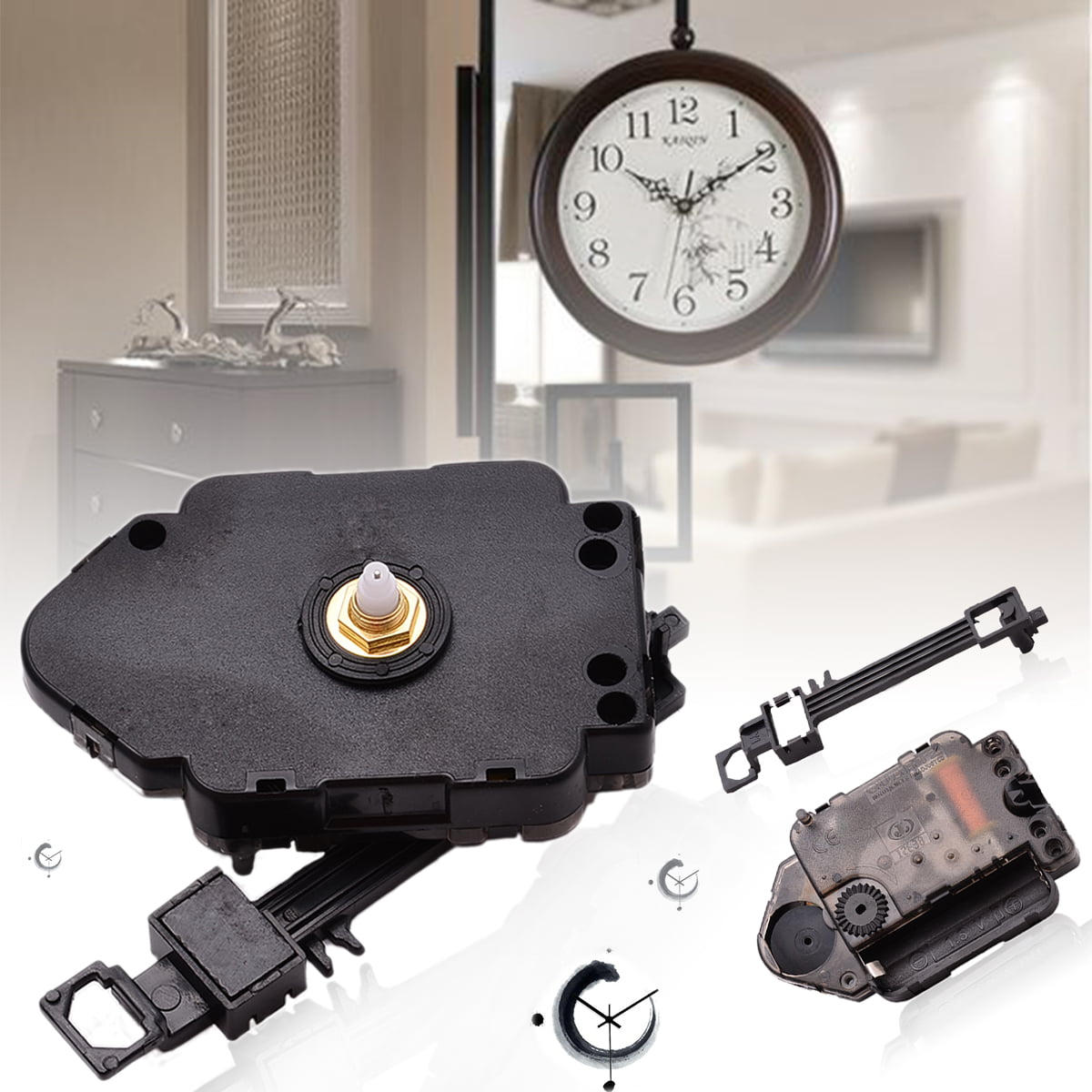 New Quartz Clock Pendulum Drive Unit With Movement Mechanism Motor & Fittings 