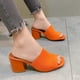 thumbnail image 5 of Sandalias de tacón grueso de bloque bajo de punto Zapatos de tacón de vestir Sandalias de tacón para mujer, 5 of 7
