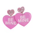 thumbnail image 1 of 1 Pair Shiny Love Earrings Cute Lover Mom Red Heart Drop Earrings Valentine Day Charm Stud Earrings----Pink--Product code 81320 Pink, 1 of 4