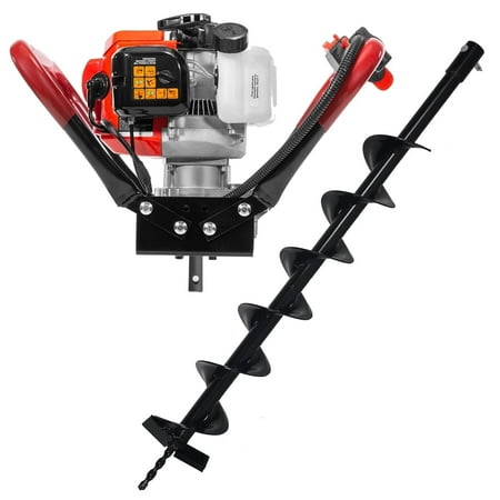 XtremepowerUS 55cc Gas Powered Auger Post Hole Digger With 4" Bit, EPA Approved 2 Stroke Motor, 3/4" Shaft