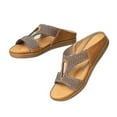 thumbnail image 1 of Women's Slip On Sandals Flat Soft Soled Shoes Summer Slippers Slides, 1 of 2