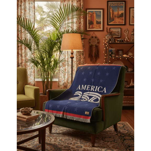 Brilliant Heritage Throw Blanket America 250 American history inspired design vibrant cultural patterns patriotic heirloom style home decor