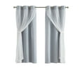 thumbnail image 3 of (2 pack) Your Zone Grey Blackout with Sheer Overlay Grommet Curtain Panel, 37" x 63", 3 of 9