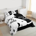 thumbnail image 3 of Homewish Kawaii Dogs Paws Bedding Comforter Set,Pet Animal Twin Comforter Sets,Black White Bedding Set For Girls Boy,Breathable Home Decor Reversible,2 Pieces, 3 of 8