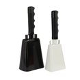 thumbnail image 1 of Paquete de 2 campanas de vaca blancas de acero grandes para juegos de fútbol, ​​eventos deportivos, campana de animación con asas para graduación, percusión manual, ruido fuerte, 1 of 5