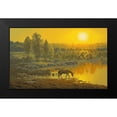 thumbnail image 2 of Adamov, Alexey 18x13 Black Modern Framed Museum Art Print Titled - Horse early Morning by the Lake, 2 of 5