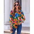 thumbnail image 3 of Blusa Zeagoo con botones y estampado floral elegante para mujer, 3 of 6