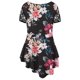 thumbnail image 4 of ICHUANYI Clearance Fashion Woman Causal Round Neck Floral Printing Blouse Short Sleeve T-Shirt Summer Tops(Black, XXL) ICHUANYI WER2023081003261, 4 of 5