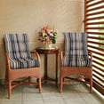 thumbnail image 3 of EAGLE PEAK Tufted Outdoor/Indoor Seat/Back Chair Cushion, Set of 2, 42 x 21 in,Brown Stripe, 3 of 9