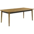 thumbnail image 2 of Natural Sheesham Wood Dining Table for 6, Mid-Century Modern Kitchen Table with Geometric Apron, Natural Wood Grain Finish, 2 of 9