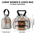 thumbnail image 5 of Boho Bohemian Art Drawstring Lunch Bag Women - Drawstring Lunch Bag Insulated for Work Office - Stain-Resistant Large Lunchbags for Women with Multi-Pockets, 5 of 6