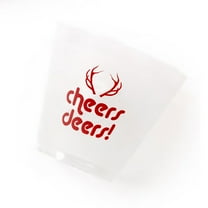 ForYourParty.com Cheers Deers Plastic Party Cups - White and Red