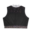 thumbnail image 6 of Doomiva Kids Girls Sparkly Rhinestone Halter Sleeveless Jazz Modern Ballet Dance Crop Tank Tops Performance Vest Shirt Black 6, 6 of 7