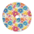thumbnail image 3 of Color Watercolor Daisy Christmas Tree Skirt Stand Mat Waterproof Floor Protection Mat for Holiday Decoration, 3 of 6