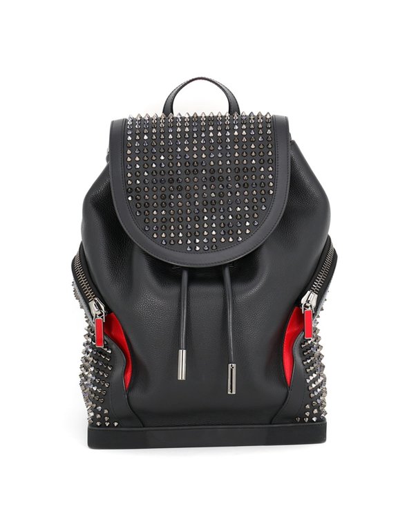 Pre-Owned Christian Louboutin Explorer Funk Studded Backpack 3175044 (Black) Handbag