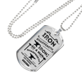 thumbnail image 2 of Friends Build One Another Proverbs Necklace Stainless Steel or 18k Gold Dog Tag 24" Chain, 2 of 8