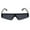 All Black, variant on Flat Top Futurism Robotic Disco Narrow Half Rim Plastic Sunglasses All Black