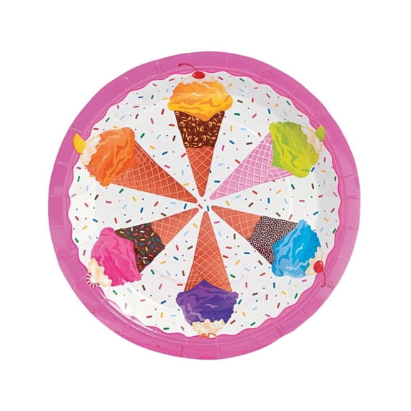 I Scream For Ice Cream Dinner Plates - Party Supplies - 8 Pieces