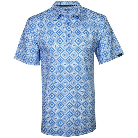 Geo Cool-Stretch Men's Golf Shirt (Blue)