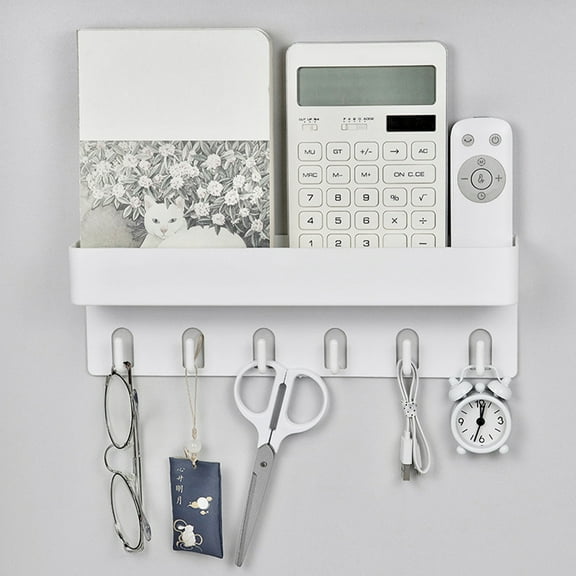 STOBOK 1Set White Wall Key Organizer with Adhesive Hook for Keys Handbags Hats Storage