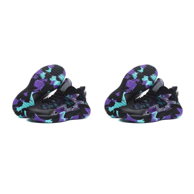 Qarigey Zapatillas Baloncesto Hombre Zapatillas Transpirables Deporte Atlético Correr Caminar Negro Púrpura treinta y ocho 2Conjunto