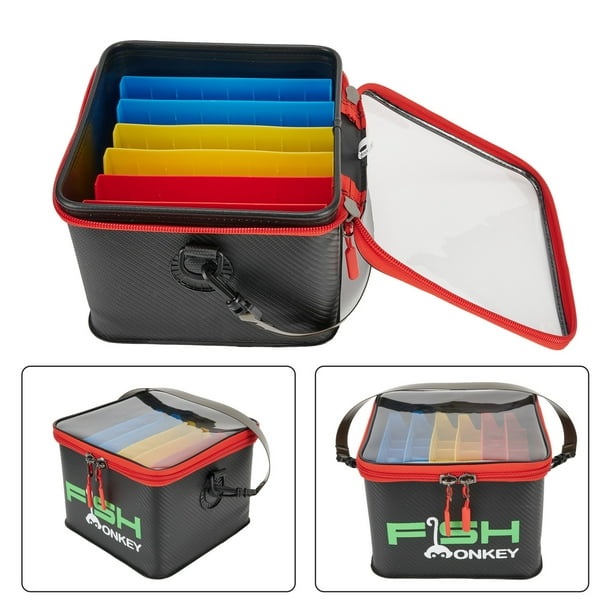 Sac De Pêche Imperméable EVA – Noir – Grand Compartiment (39,5x23,5x22 Cm) – Pour 4 Boîtes 3700 Ou 5 Boîtes 3600 – Avec Fixation Canne