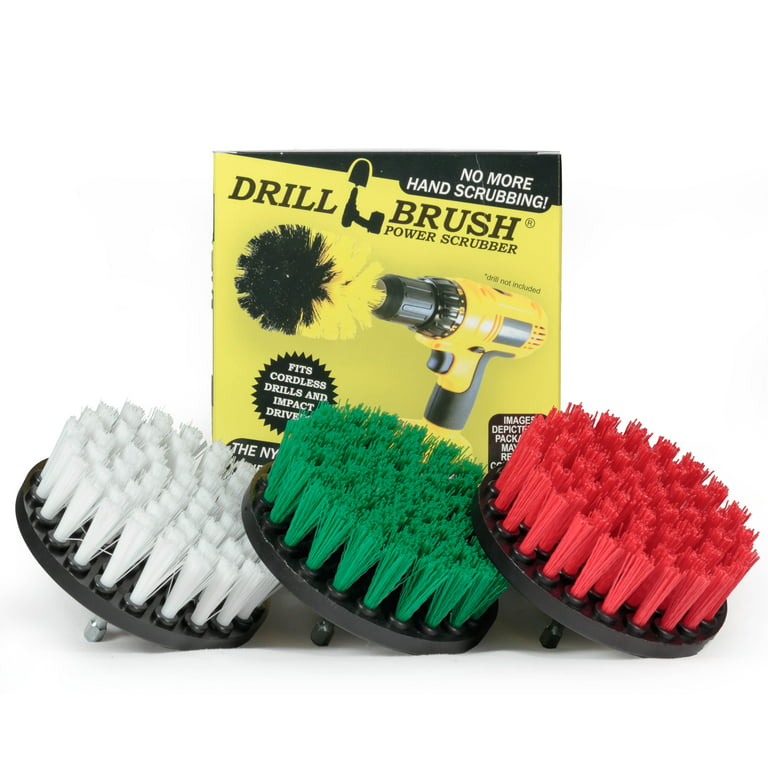 Drill Powered Rotary Scrub Brushes for Shower, Tub, Sink, Tile and Grout