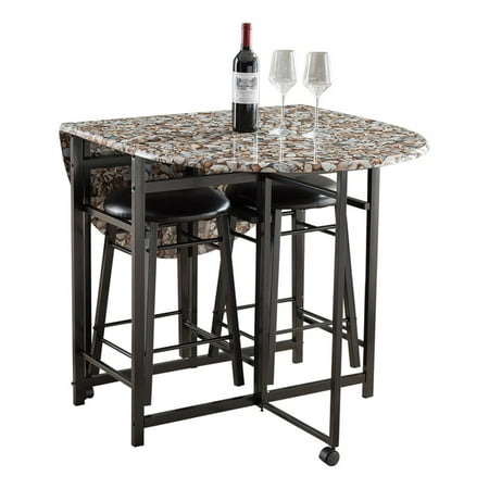 - K&B Furniture 3 Piece Faux Marble Dinette Set